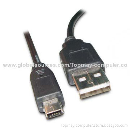 USB A/M to Mini 5-pin Cable with 1.8m Length, OEM and ODM Orders Welcomed